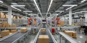 Automated robots processing orders in a micro-fulfillment center for fast delivery