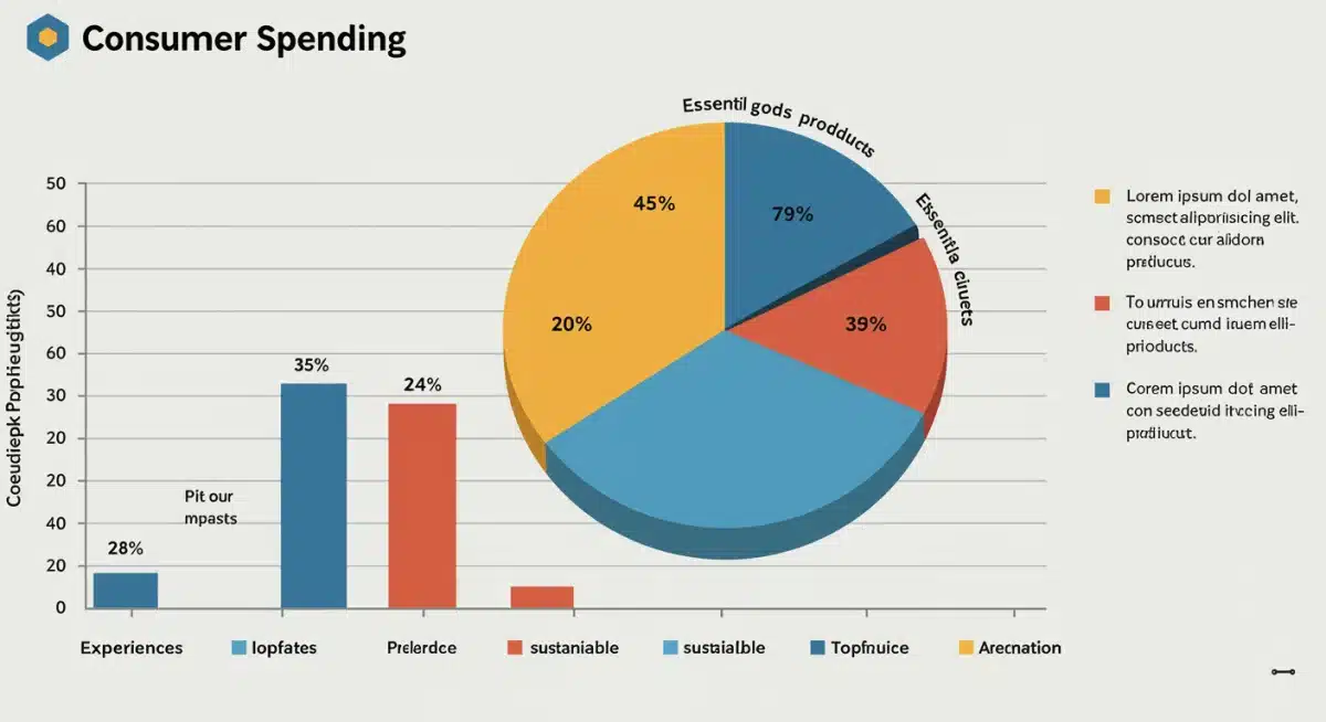 Infographic detailing consumer spending shifts across various categories in US households