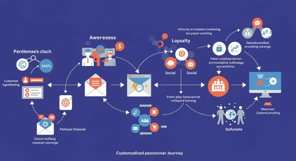Customer journey map with personalized marketing touchpoints