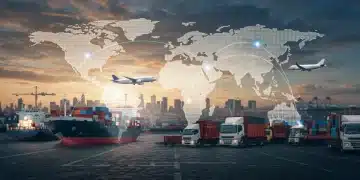 Global supply chain network showing interconnected logistics and digital resilience for 2025 mitigation
