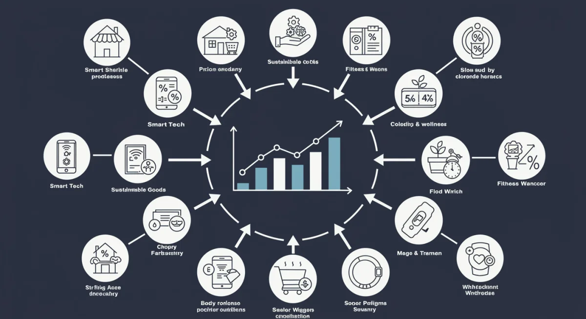 Infographic illustrating 10 high-growth US retail sectors for 2025