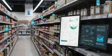 IoT devices monitoring inventory in a modern US retail store